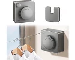 Pull-out Clothesline, 4.8m Non Sagging, Retractable Clothesline, Wall Mounted, Stainless Steel Rope, Retractable - ShopVlot