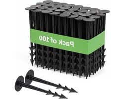 Grondankers - Grondpennen - Tuinvlies Bevestigen - Extra Sterk UV-bestendig - 100 stuks - Zwart