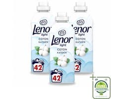 3 x Lenor Light - Wasverzachter - Katoen - Fris & Zacht - 42 Wasbeurten - Grootverpakking - Vaatwasstrips - Wasverzachter Katoen - Wasverzachter Fris - Wasverzachter Katoen Bloesem - Wasverzachter Milde Geur - Wasverzachter 0% Kleurstoffen