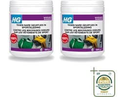 2 x HG - Wasruimte - Tegen Nare Geurtjes In Sportkleding - Wasmiddeltoevoeging - 500 g - Wasstrips - Geurverwijdering Sportkleding - Stankmoleculen Verwijderen - Wasmiddel Toevoeging - Sportkleding Geur - Handdoek Geur