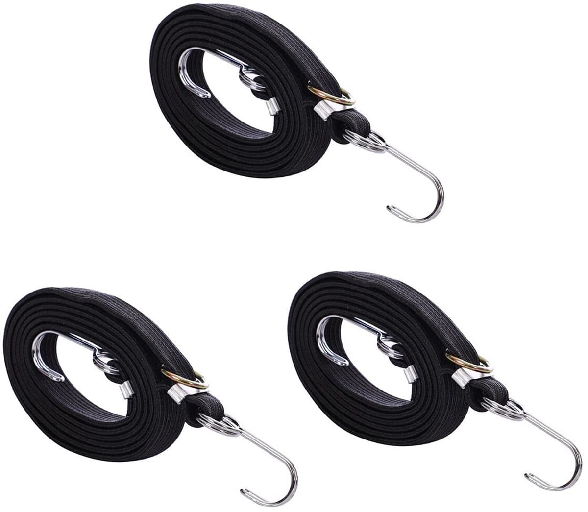 Bungee Koorden 80 Inch - Verstelbaar Elastisch Touw - Heavy Duty - Met Gesp/Haken - Anti-roest - Voor Camping/Tuinieren - Elastisch Koord — afbeelding 1