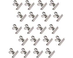 22 mm Bulldog Clips - Sterke Metalen Klemmen voor Documenten, Foto's en Labels - 20 Stuks