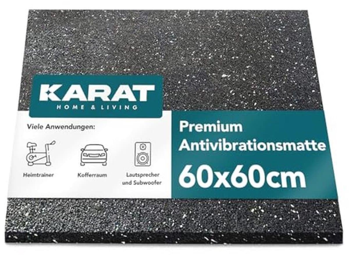 Anti-vibratie mat 60 x 60 cm - 2 cm dik - Geluidsisolatie - Rubber pad voor wasmachine, droger en fitnessapparatuur — afbeelding 1