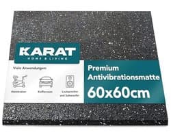 Anti-vibratie mat 60 x 60 cm - 2 cm dik - Geluidsisolatie - Rubber pad voor wasmachine, droger en fitnessapparatuur