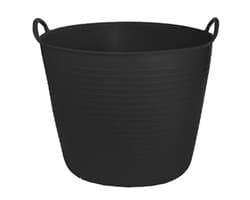 CM Flexibele kuip/emmer - zwart - 42 liter - kunststof - 45 x 37 cm - Afval - wasmand - Opbergmand — afbeelding 1