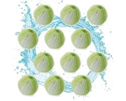 Haarballen voor wasmachine - 12 stuks - groen-wit - herbruikbaar - schone kleding zonder pluisjes - ShopVlot
