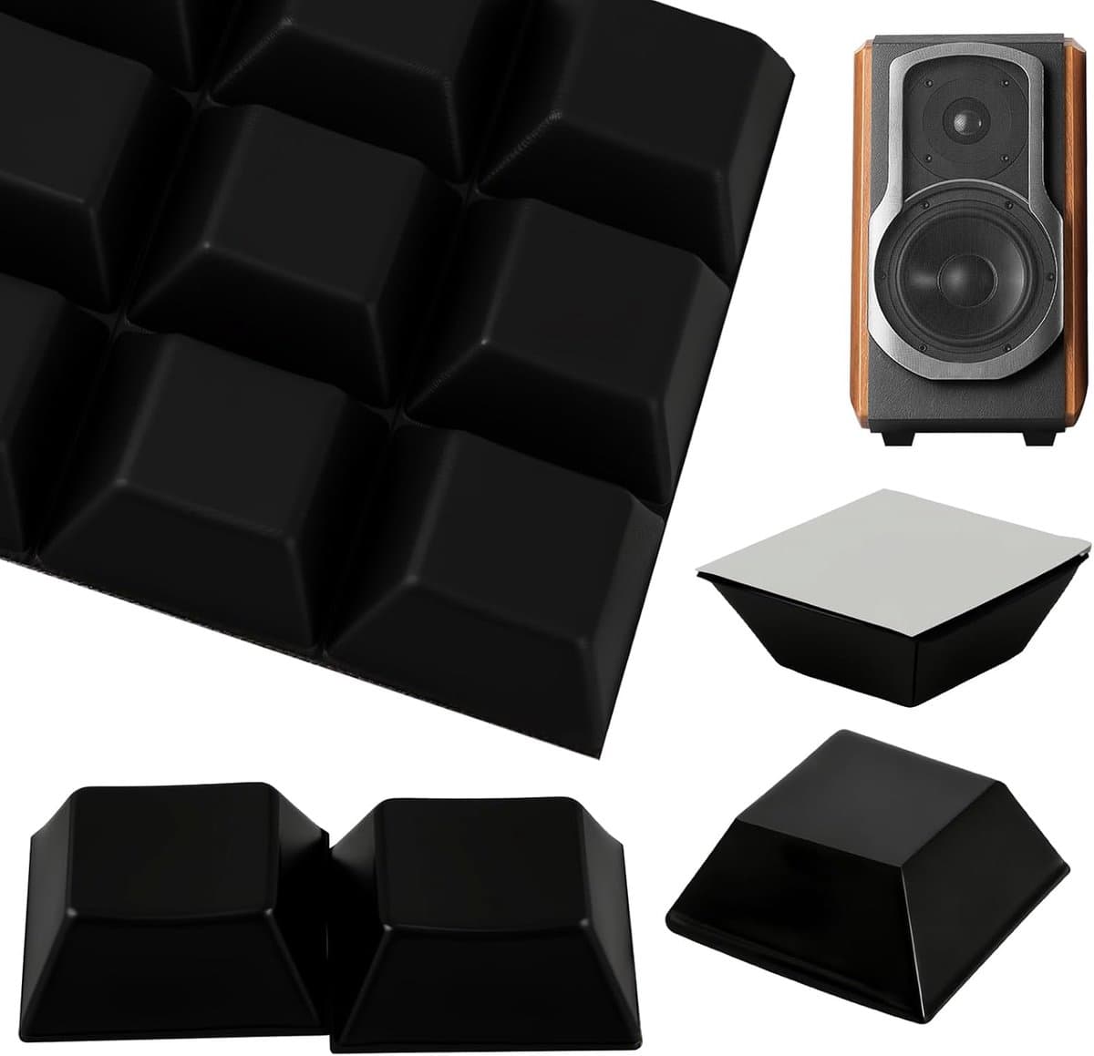 Rubberen voetjes 20 x 20 mm - zelfklevend - antislipbuffers - ideaal voor luidsprekers - ShopVlot — afbeelding 1