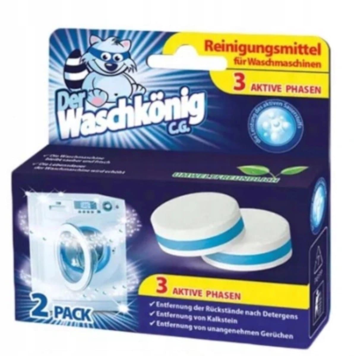 Der Waschkonig Serie - Wasmachine Reinigingstabletten - 3-in-1 - 2 Stuks — afbeelding 1