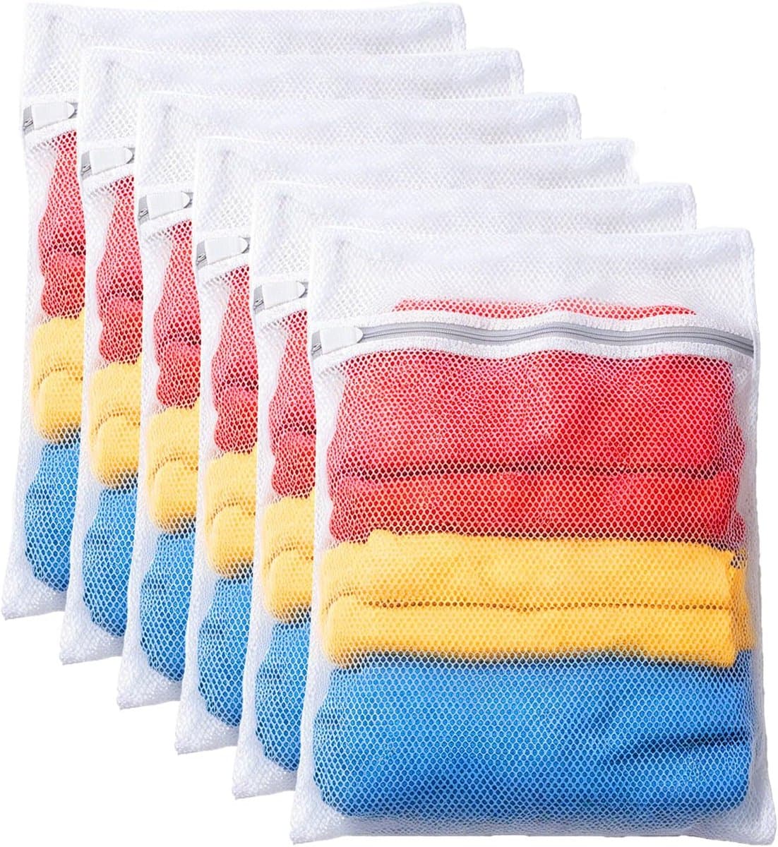 Solidchoice - Set van 6 Grote Mesh Waszakken met Ritssluiting — afbeelding 1