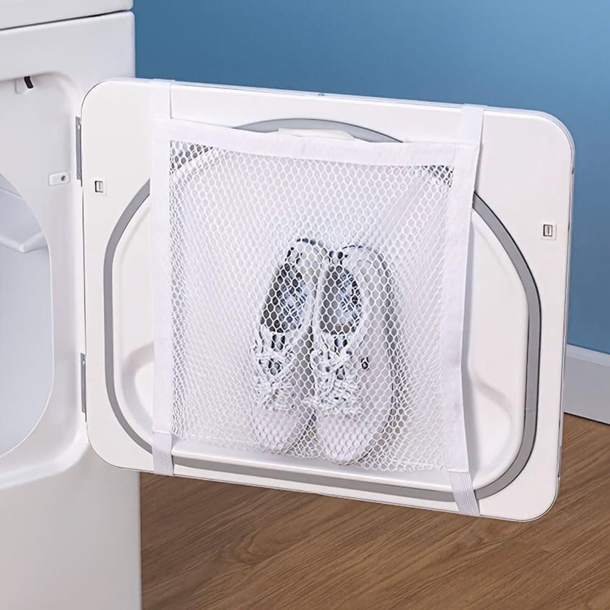Speciale waszak voor schoenen en wasgoed, beschermt sneakers, voorkomt klitten en is universeel compatibel met wasmachines en drogers — afbeelding 1