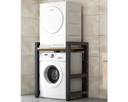 Wasmachine Kast - Opbergunit Droger - Ruimte Organiseren - Sterke Draagcapaciteit - 75x65x105 cm - Zwart