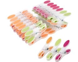 Ibenzoa® Set van 30 kleurrijke wasknijpers met stevige grip en soft-grip handgreep