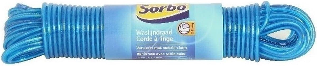 Sorbo Waslijn - 20 meter - Staaldraad met coating — afbeelding 1