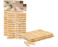 Wasknijpers - 120x - bamboe hout - 7 cm - wasspelden - knijpers - was ophangen