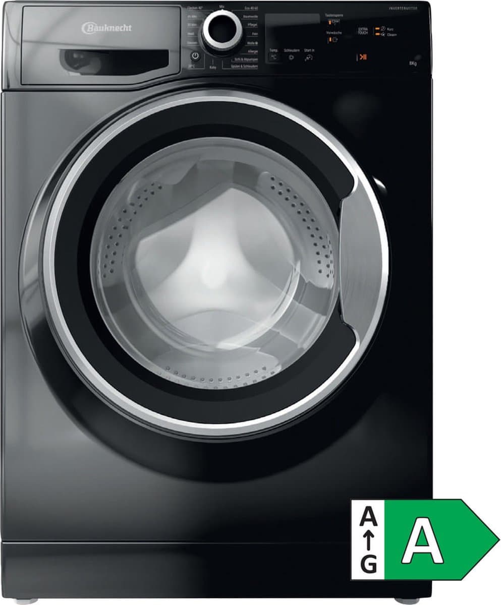 Bauknecht WM BB 814 A wasmachine Voorlader 8 kg 1400 RPM Zwart — afbeelding 1