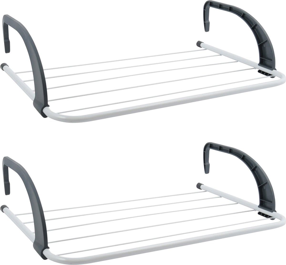 MSV Inklapbaar wasgoedrekje - 2x - klein droogrek - 3 meter waslijn - Ophangbaar - 34 x 51 cm - radiator/deur — afbeelding 1