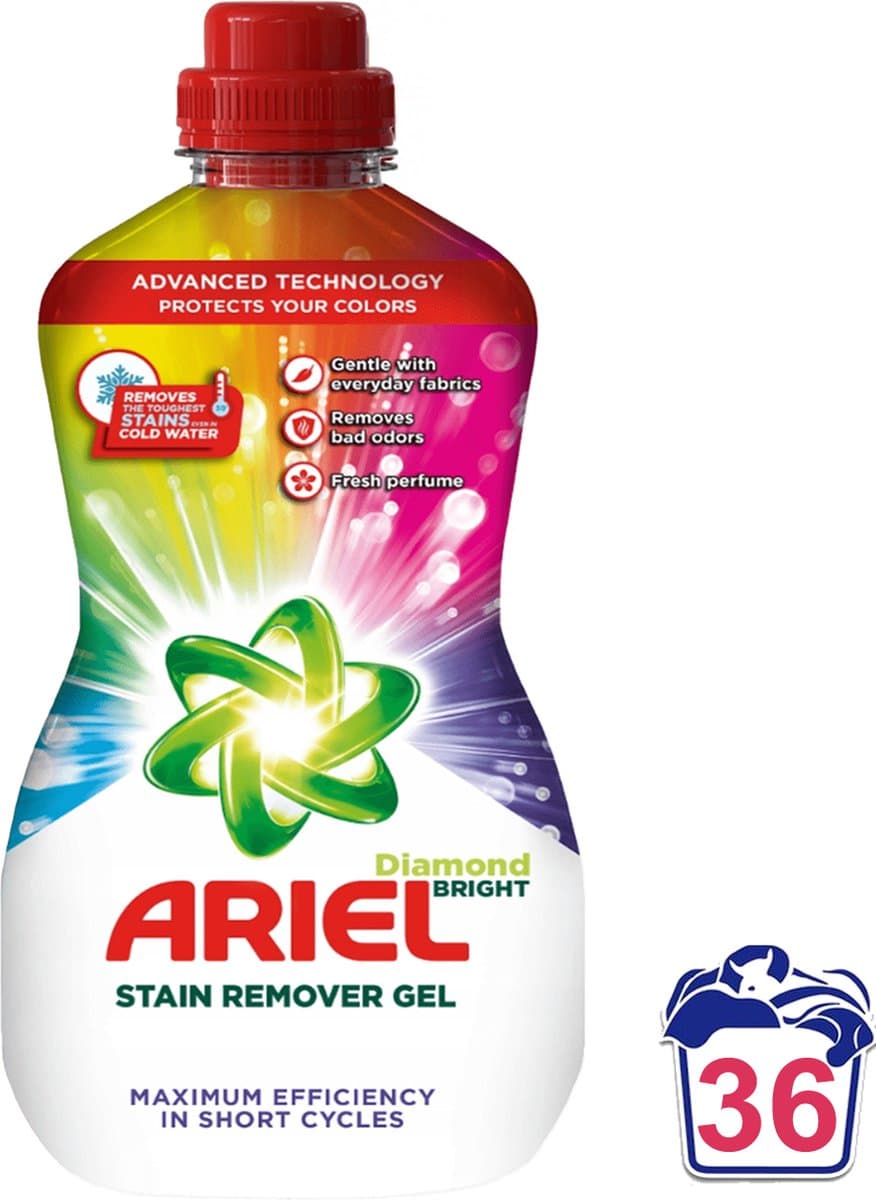 Ariel Diamond Bright Vlekverwijderaar Vloeibaar Gekleurde Was 950 ml — afbeelding 1