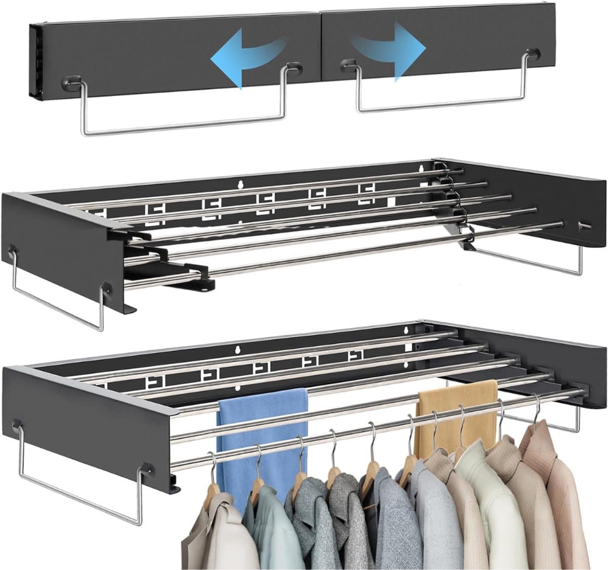 VLSelect® Droogrek inklapbaar - Droogrek - Wasrek - 5 Hanglijnen — afbeelding 1