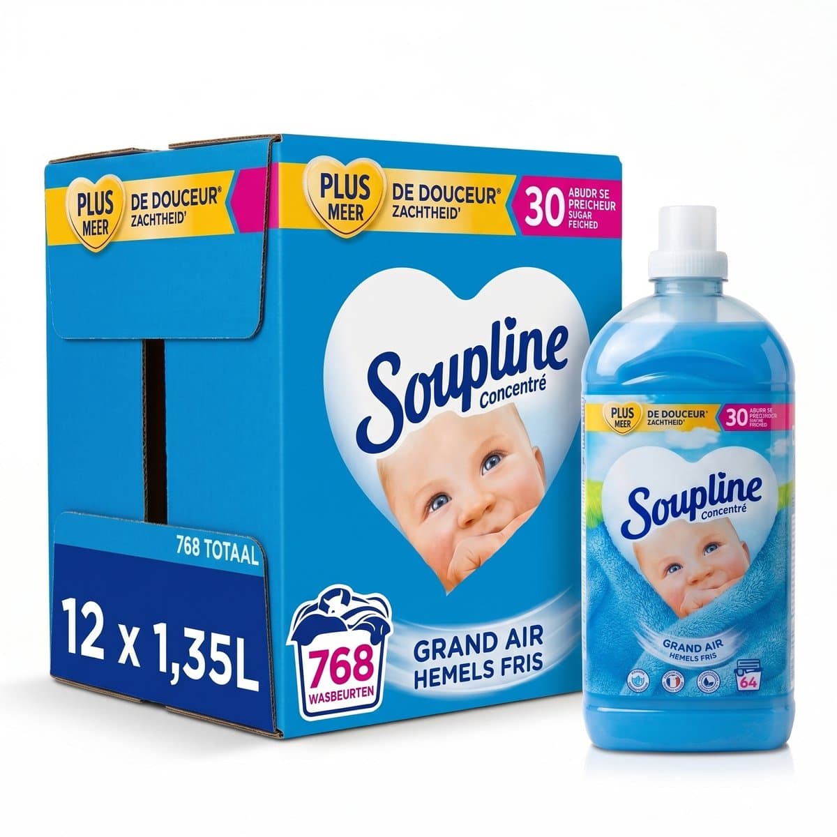 Soupline Hemels Fris Geconcentreerde Wasverzachter - 12x56 Wasbeurten - Voordeelverpakking — afbeelding 1