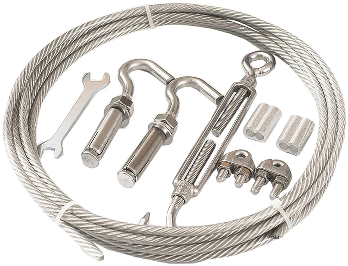 Waslijndraad Roestvrij Staal - Kledinglijn Staalkabel - Kleding Drogen - PVC Coating - 7 meter - Zilver — afbeelding 1