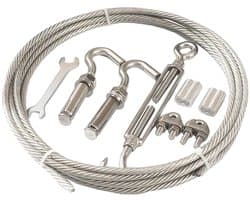 Waslijndraad Roestvrij Staal - Kledinglijn Staalkabel - Kleding Drogen - PVC Coating - 7 meter - Zilver