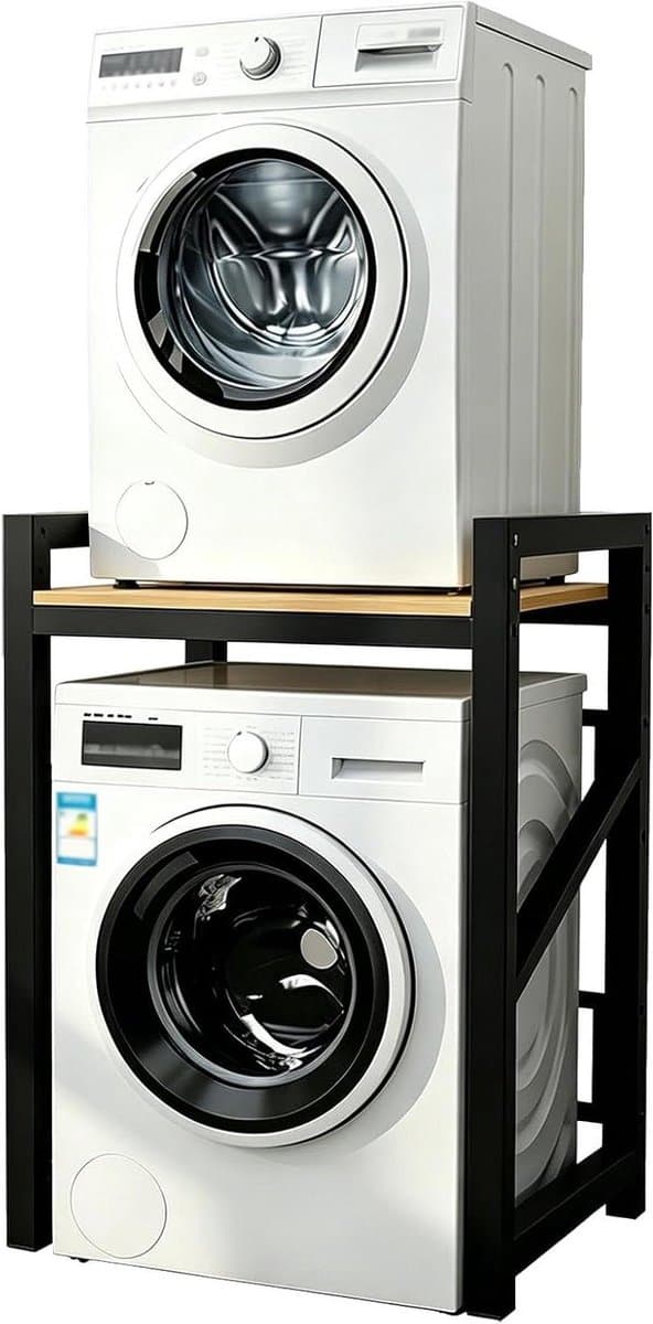 Wasmachine Droger Stapelkit - Opbergrek Boven Wasmachine - Ruimte Besparen - Verstelbaar Werkblad - 73 x 63 x 105 cm — afbeelding 1