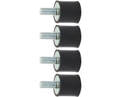 Dailygoods- Schokdempers 4 Stuks - Rubberen Steunen - Anti-vibratie Voeten - Silentblock - Geschikt voor Airconditioning - Materiaal: Rubber/Metaal - Rubberen Buffers