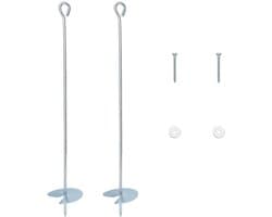 vidaXL - Aardanker - 2 - pcs - Zilverkleurig - Ø10 - x - 60 - cm - Gegalvaniseerd - Metaal — afbeelding 1