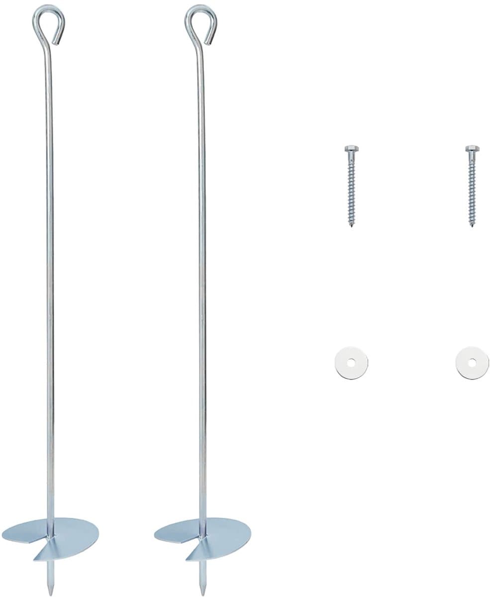 vidaXL - Aardanker - 2 - st - Ø10 - x - 60 - cm - Gegalvaniseerd - Metaal - zilver — afbeelding 1