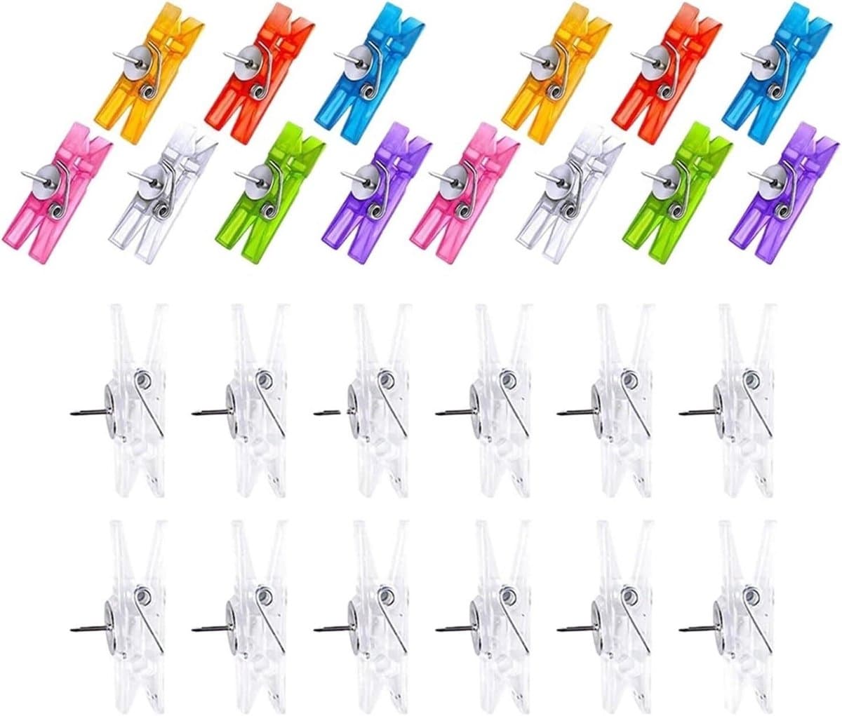 Houten Punaises Clips - Mini Knijpers - Foto's Bevestigen - Met Veerclip - 2 Dozen - Niet Gespecificeerd — afbeelding 1