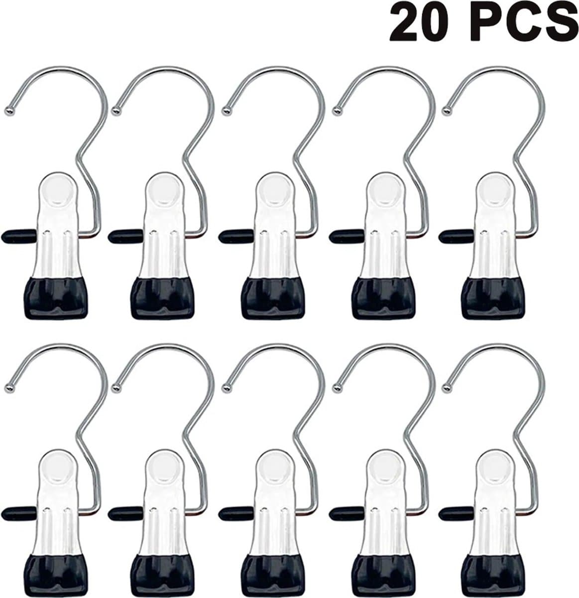 Dit opvouwbare kledingrek wordt geleverd geschikt voor 20 klemmen, een sokkenrek, roestvrijstalen klemmen en een druppelbestendige hanger. Het is ideaal voor het drogen van sokken, bh's, handdoeken, ondergoed en babykleding. — afbeelding 1