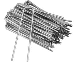 Set van 150 gegalvaniseerde grondankers, 100 x 13 mm, diameter 3 mm, voor het bevestigen van onkruiddoek, tuinplanten en schuttingen