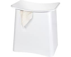 WENKO Wasmand en Badkruk Wing Wit 45x48cm - Badkamerkruk