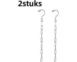 2-struks - Waslijn - kledinghangers - Lange lus waslijn - Dikke kledingketting - Roestvrij staal - Geschikt voor garderobekastopberging Multifunctionele kledinghaak - 50cm - Zilver