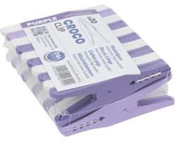 D&L Croco Wasklemmen | Wasknijpers - 20 Stuks - Lila
