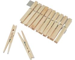 Houten Wasknijpers - Kledinghouders - Kleding Drogen - Natuurlijk Materiaal - 10 cm - Houtkleur