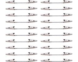 20 Stuks Dubbelzijdige Alligator Clips voor Foto's en Memo's - Zilvere Draad Klemmen