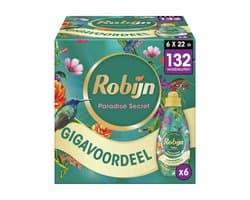 Robijn Klein & Krachtig Collections Vloeibaar Wasmiddel - Color Paradise Secret - 6 x 22 wasbeurten - Voordeelverpakking