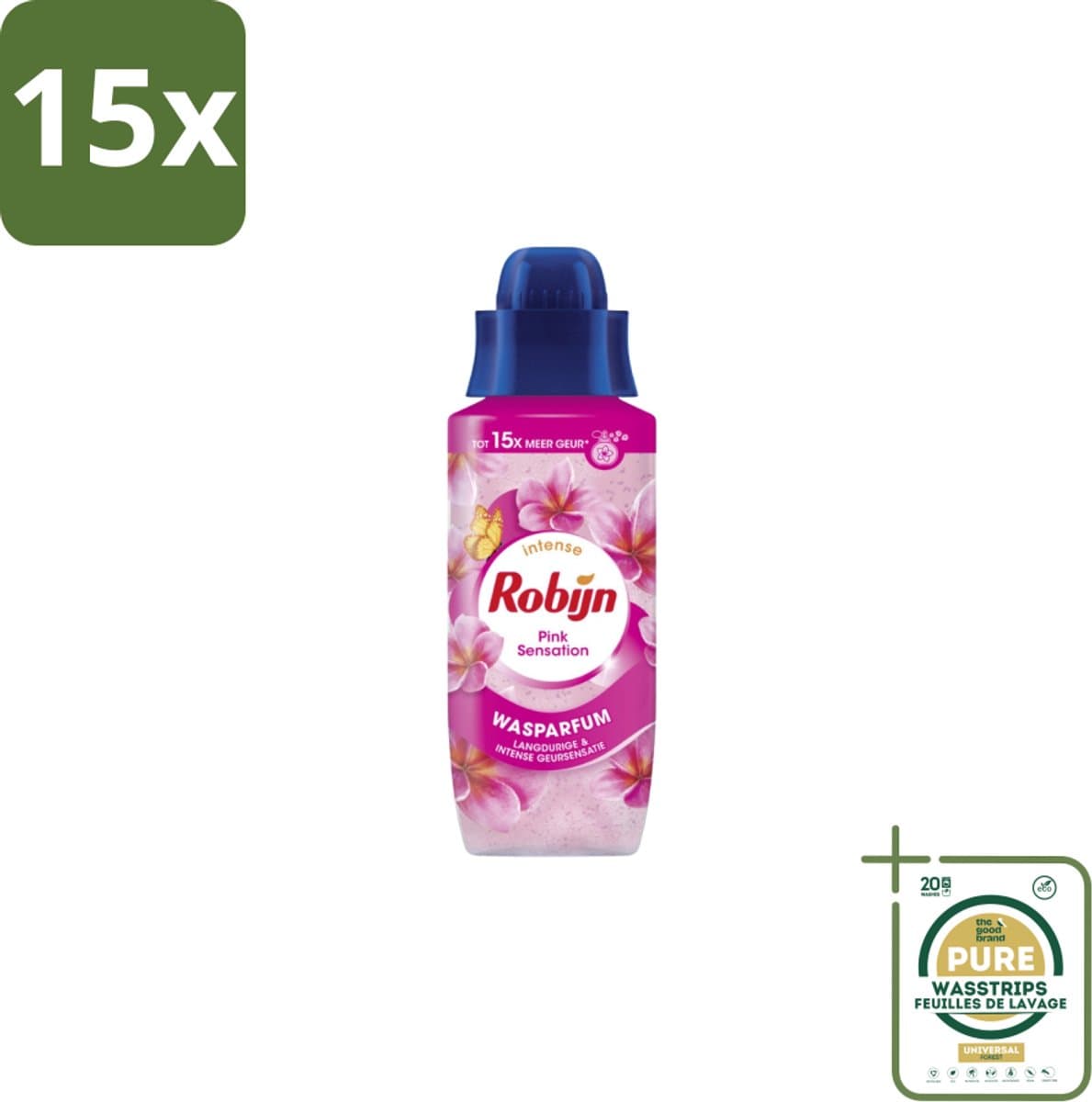 15 x Robijn Wasparfum Pink Sensation 324 ml - Grootverpakking - Wasparfum - Wasgeur - Geurboost - Wasmiddel - Wasgeur Intensief — afbeelding 1