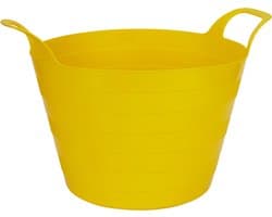 Excellent Houseware Flexibele wasmand - geel - 30 liter - kunststof - 54 x 37 cm - met handvatten