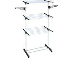 Droogtoren 6 rekken 80x57x165 cm - 17 meter droogruimte - Zilver — afbeelding 1