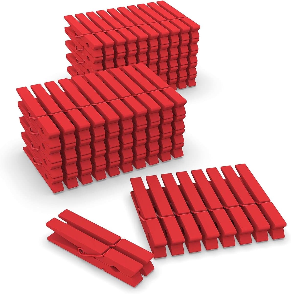 Houten Was Knijpers - Kledinghangers Klemmen - Knutselen Ophangen - Natuurlijk Materiaal - 7.5 Cm - Rood — afbeelding 1