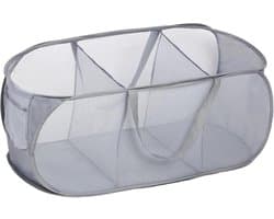 Opvouwbare wasmand (36 x 36 x 80 cm) met handvat - Opvouwbare wasmand - Opbergmand voor kinderkamer, camping en reizen (grijs, 100 ml, 1 stuk) — afbeelding 1