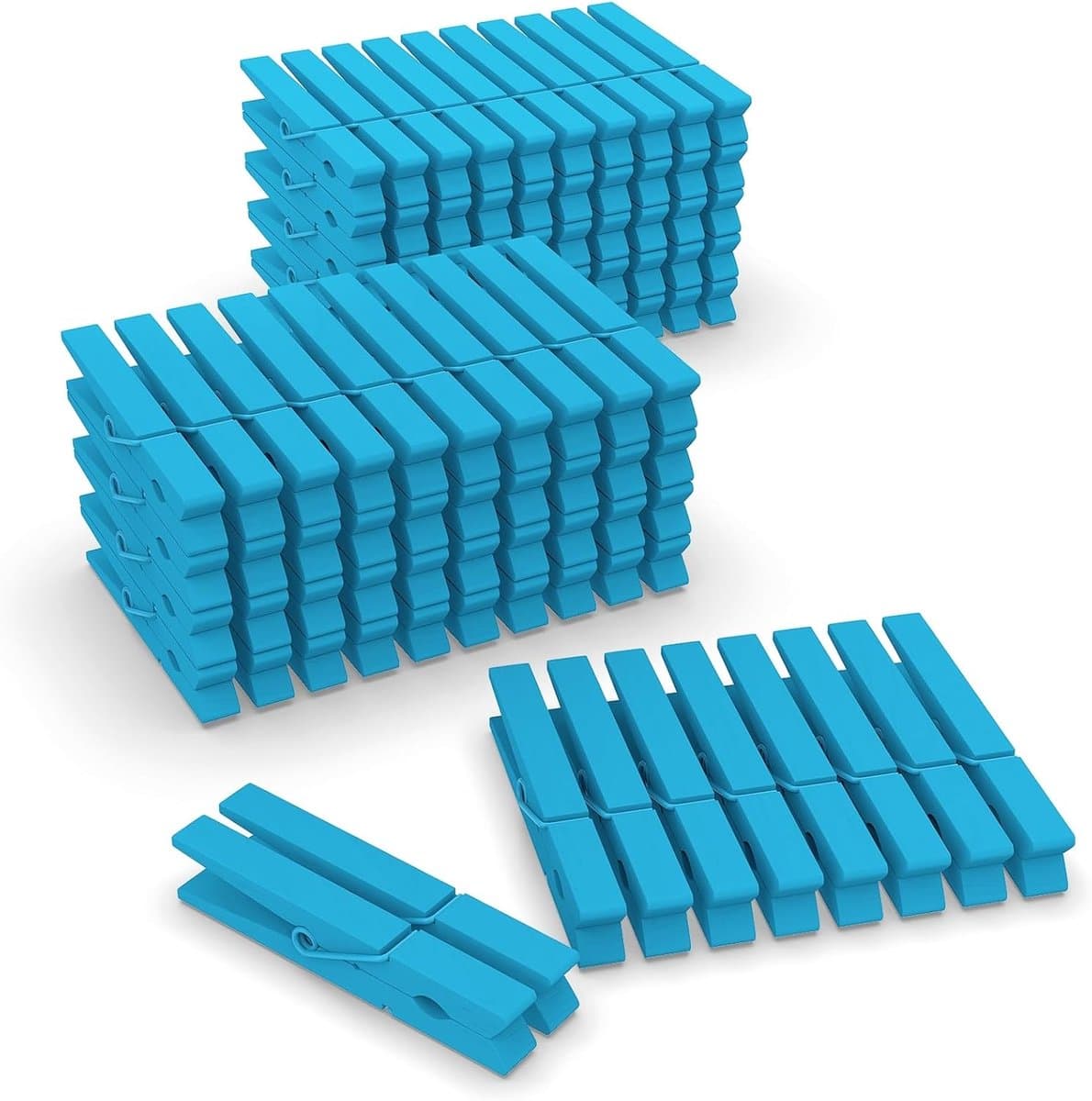 Houten Wasknijpers - Kleine Sluitspelden - Ambachten Decoratie - Duurzaam Natuurlijk Materiaal - 6.5 cm - Blauw — afbeelding 1