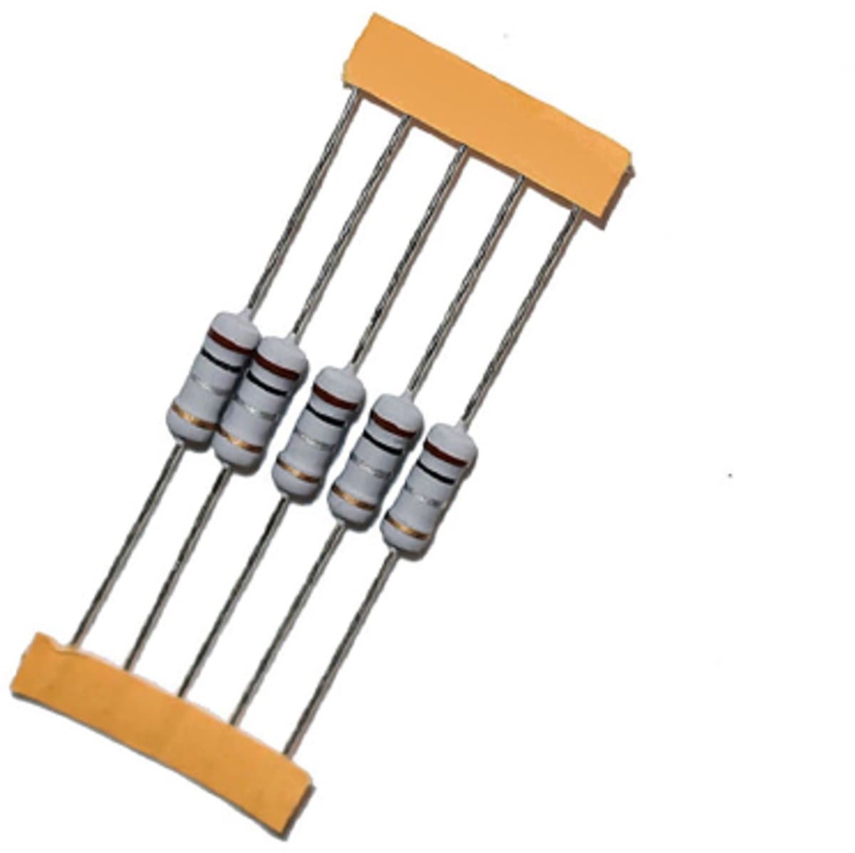 Weerstand 100K ohm 3 watt metaaloxide film 5 procent set 5 stuks — afbeelding 1
