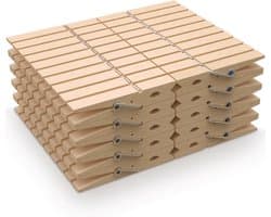 Houten wasknijpers - 100 stuks - 7,2 x 1,8 cm - Houten klemmen - Memoklemmen - Opbergklemmen - Fotoklemmen - Kledingklemmen - Knutselklemmen - Studieklemmen - Materiaalklemmen - Geschikt voor woondecoratie en het ophangen van foto's