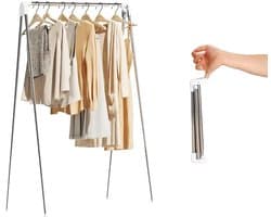 Reishanger - opvouwbare hanger - Droogrek - Inklapbaar Wasrek - Geschikt voor reizen - Inklapbaar Droogrek - Staand Kleding Wasdroogrek - Droogtoren - kleding droogrek - Badkamer/Balkon/Binnen/Buiten