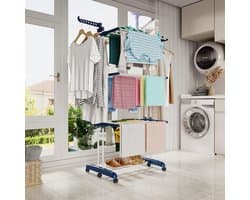 wasdroogrek met grote capaciteit opgewaardeerde versie, droogrek kleding, waslijn roestvrij staal, vouwen binnen en buiten