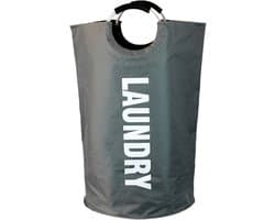 Wasmand - Waszak - Laundry basket - Opvouwbaar - 81L - Grijs