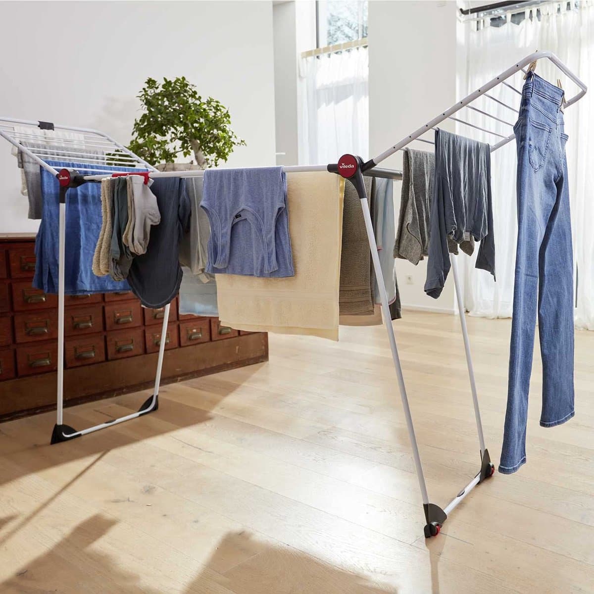 Inklapbaar Droogrek Universeel – Laundry Drying Rack - Wasrek voor in de Badkamer/Tuin/Slaapkamer/Balkon – Duurzam 57 x 9 x 124 cm; 5.55 kg — afbeelding 1